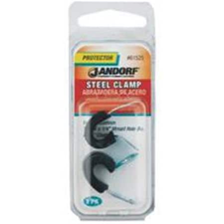 Jandorf Cable Clamp, Steel, 1/4 in Bundle Dia., Black 3395852